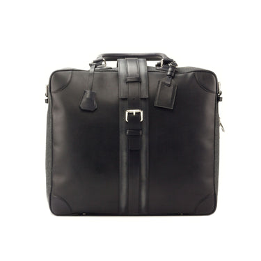 DapperFam Luxe Men's Travel Tote in Flannel Dark Grey Flannel
