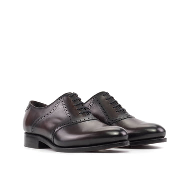 DapperFam Fabrizio in Dark Brown Men's Italian Leather Saddle in Dark Brown