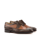 DapperFam Zephyr in Med Brown / Dark Brown Men's Italian Leather Longwing Blucher — Style 3521