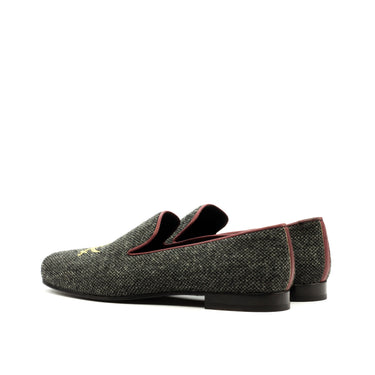DapperFam Enzo in Nailhead / Burgundy Men's Sartorial & Italian Leather Slipper