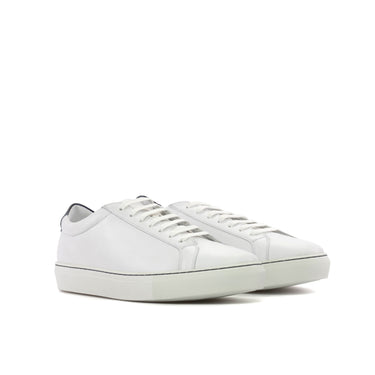 DapperFam Verve in White Men's Italian Leather Low Kick in White D - Standard Width