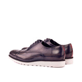 DapperFam Vero in Grey / Burgundy Camo Men's Hand-Painted Patina Derby