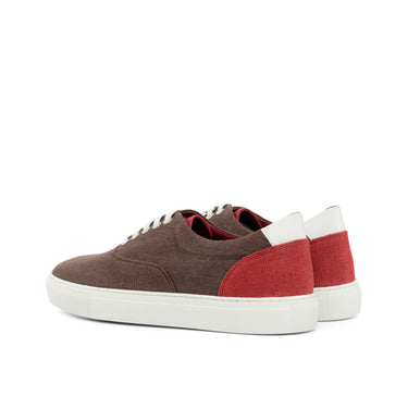 DapperFam Riccardo in Brown / Red Men's Linen Top Sider