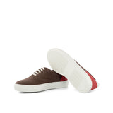 DapperFam Riccardo in Brown / Red Men's Linen Top Sider