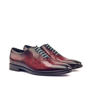DapperFam Giuliano in Burgundy / Grey Men's Hand-Painted Patina Whole Cut in Burgundy / Grey