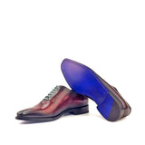 DapperFam Giuliano in Burgundy / Grey Men's Hand-Painted Patina Whole Cut