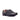 DapperFam Rafael in Dark Grey / Black Men's Flannel & Italian Full Grain Leather Oxford in Dark Grey / Black