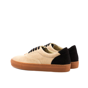 DapperFam Riccardo in Tan / Black Men's Linen Top Sider