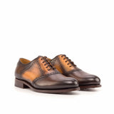 DapperFam Fabrizio in Cognac / Dark Brown Men's Italian Leather Saddle — Style 4816