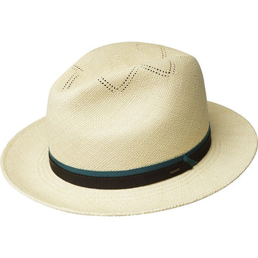 Bailey Arion Vented Genuine Panama Straw Fedora in Natural #color_ Natural