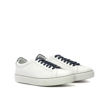 DapperFam Verve in White Men's Italian Leather Low Kick in White D - Standard Width