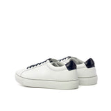 DapperFam Verve in White Men's Italian Leather Low Kick