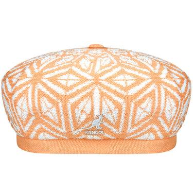 Kangol Diamond Jax Tropic Beret in Papaya Milk / White