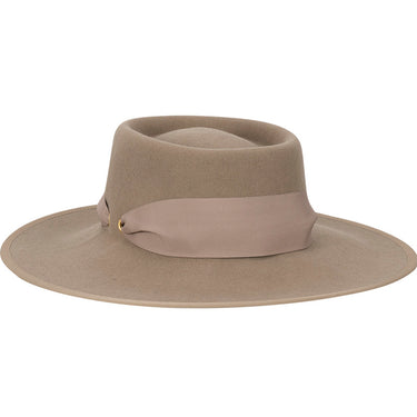 Scala Mercedes Wide Brim Wool Felt Gaucho in Mink OSFM