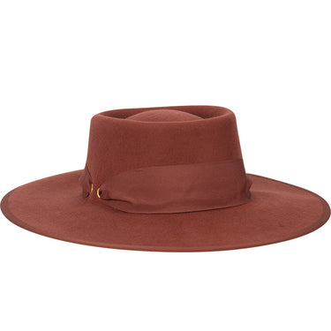 Scala Mercedes Wide Brim Wool Felt Gaucho in Rust OSFM