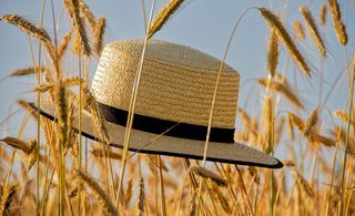 straw hat in the wheat field