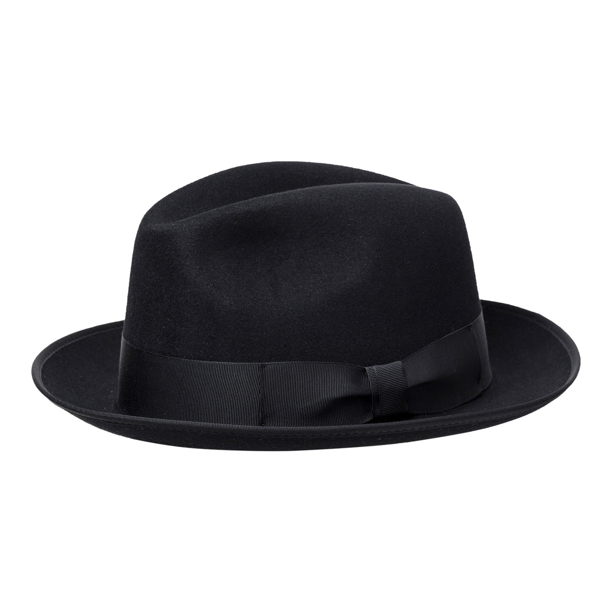 Maison Michel Henrietta Colorblock Fedora in Dark Gray Rabbit Fur and Pink Felt Bailey Flume Velour Rabbit Fur Felt Fedora Hat | DAPPERFAM main image 3