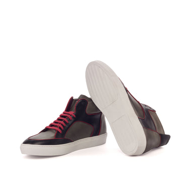 DapperFam Dante in Red / Grey / Black Calf Leather and Painted Calf