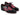 Paul Parkman Men's Hand-Welted Leather Wingtip Derby Shoes in Black & Red in ----- #color_ -----