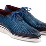 Paul Parkman Men's Woven Leather Smart Casual Shoes in Blue
