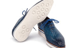Paul Parkman Men's Woven Leather Smart Casual Shoes in Blue