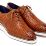 Paul Parkman Men's Woven Leather Smart Casual Shoes Camel Brown (ID#182-WVN-CML)