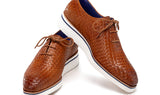 Paul Parkman Men's Woven Leather Smart Casual Shoes Camel Brown (ID#182-WVN-CML) — view 5