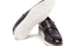 Paul Parkman Men's Smart Casual Leather Loafers in Grey