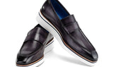 Paul Parkman Men's Smart Casual Leather Loafers in Grey