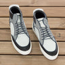 DapperFam Dante in White / Black / Grey Painted Croco, Painted Full Grain and Sport Suede