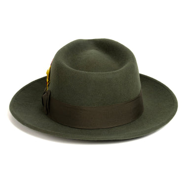 Ferrecci Crushable in Olive Green Australian Wool Fedora
