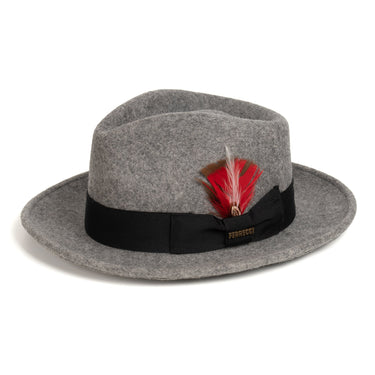 Ferrecci Crushable in Grey Melange Australian Wool Fedora