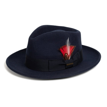 Ferrecci Crushable in Navy Australian Wool Fedora