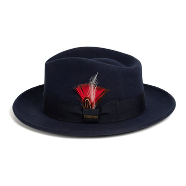 Ferrecci Crushable in Navy Australian Wool Fedora
