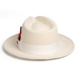 Ferrecci Crushable in Off and White Australian Wool Fedora