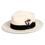 Ferrecci Crushable in White and Black Australian Wool Fedora