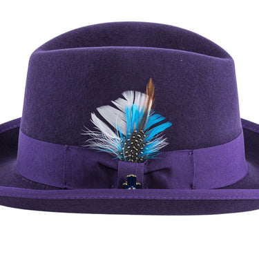 Ferrecci Godfather in Purple Australian Wool Felt Homburg