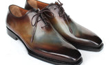 Paul Parkman Men's Patina Goodyear Welted Wholecut Oxfords in Brown & Blue