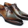 Paul Parkman Men's Patina Goodyear Welted Wholecut Oxfords in Brown & Blue