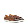 DapperFam Rivale in Orange / Cognac / Burgundy Kid Suede and Painted Croco