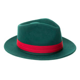 Ferrecci Grayson in Hunter Green Australian Wool Red Bottom Fedora