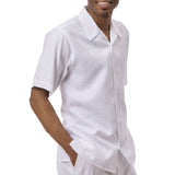 Montique Jet Set Classic in White Men’s Tonal Check Walking Suit