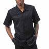 Montique Jet Set Classic in Black Men’s Tonal Check Walking Suit in 6X-LARGE 60 PANTS #color_ 6X-LARGE 60 PANTS