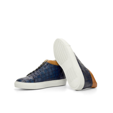 DapperFam Cassian in Navy Painted Croco