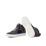 DapperFam Dante in Navy / Brown Kid Suede