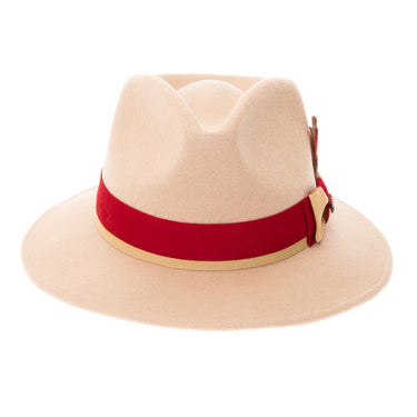 Ferrecci Grayson in Red Australian Wool Red Bottom Fedora