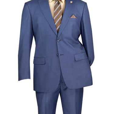 Vinci Blue Regular Fit 2 Piece Suit - 2LK-1