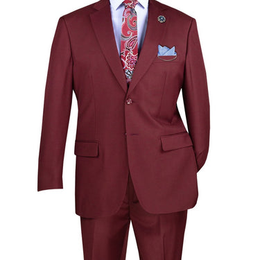 Vinci Burgundy Regular Fit 2 Piece Suit - 2LK-1
