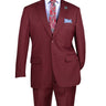 Vinci Burgundy Regular Fit 2 Piece Suit - 2LK-1