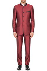 Vinci 2 Piece Slim Fit Suit in Wine - S4HT-1
